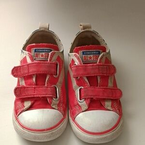 Converse Kids Red Velcro All Star Sneakers